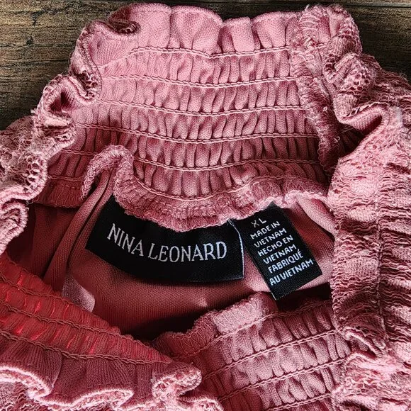 Nina Leonard Mauve Mock Neck Shift Dress Size XL - Picture 6 of 6